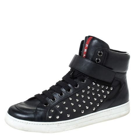 prada studded strap sneakers|high top prada sneakers.